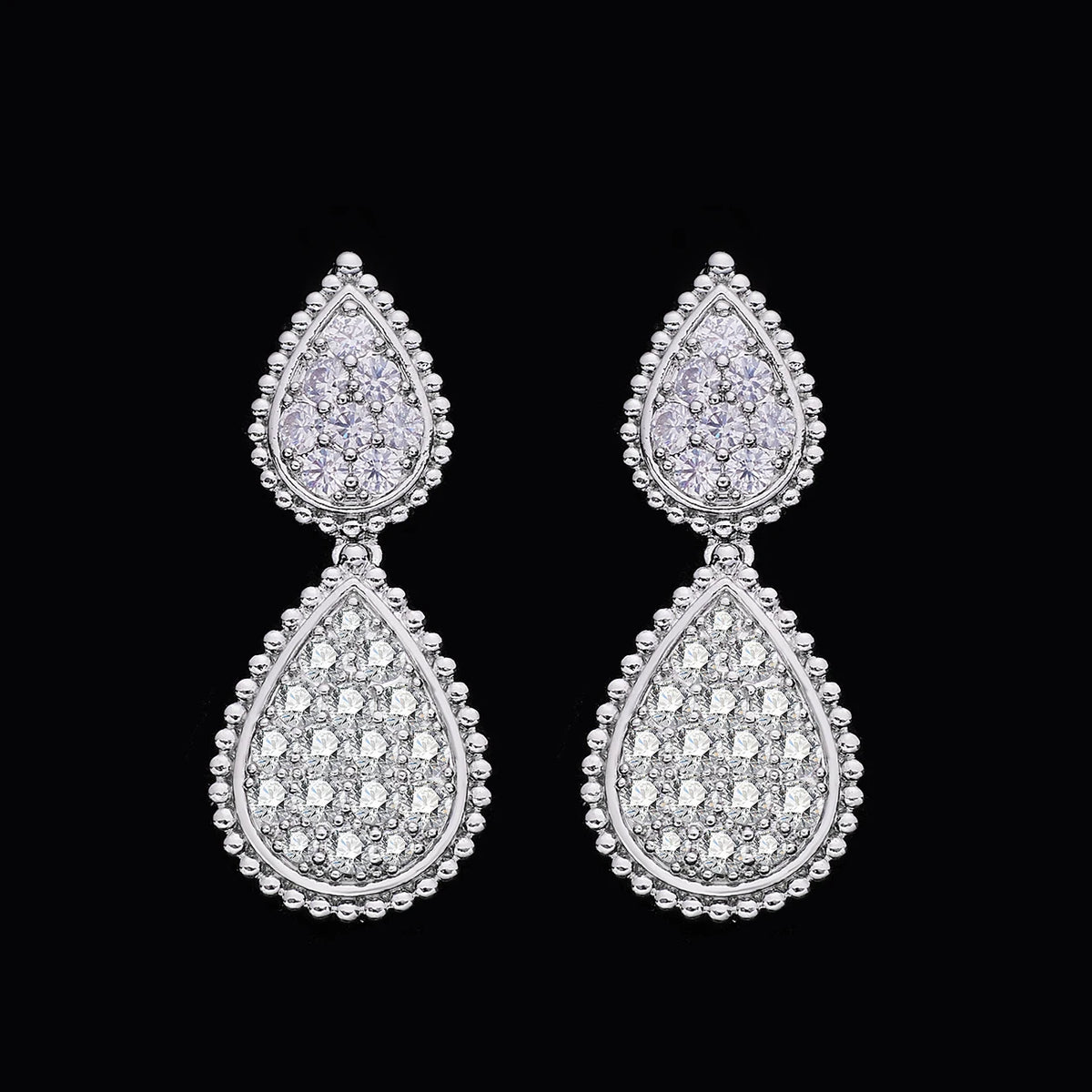 Elegant 4-Piece Bridal Jewelry Set - Necklace, Earring, Bracelet & Ring