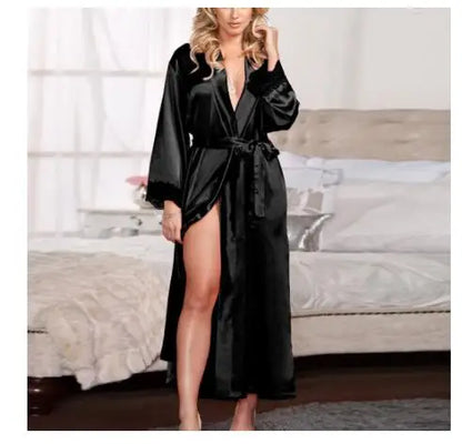 Women's Long Robe With Tie Belt
