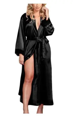 Women's Long Robe With Tie Belt