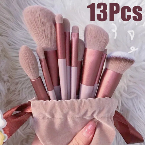 13 Piece Makeup Brush Set with Storage Pouch