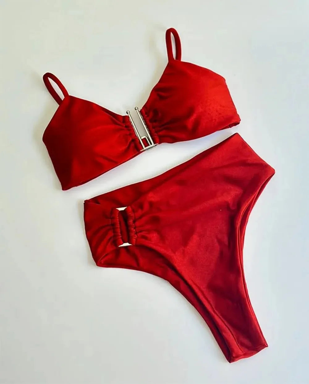Ruched Bikini Set - Two-Piece Swinmsuit