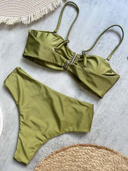 Ruched Bikini Set - Two-Piece Swinmsuit
