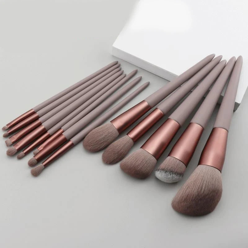13 Piece Makeup Brush Set with Storage Pouch