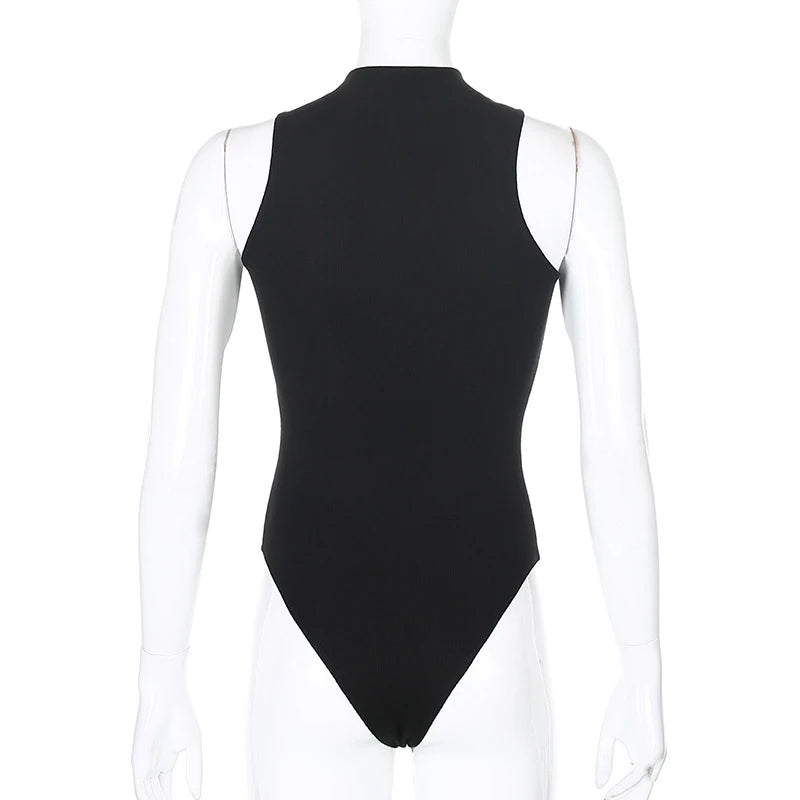 Women's Sleeveless High-Neck Cutout Bodysuit