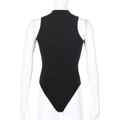 Women's Sleeveless High-Neck Cutout Bodysuit