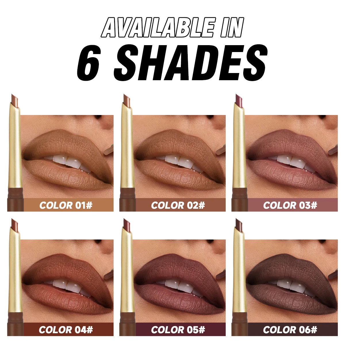 Matte Lip Liner Pencil Nude & Brown Shades