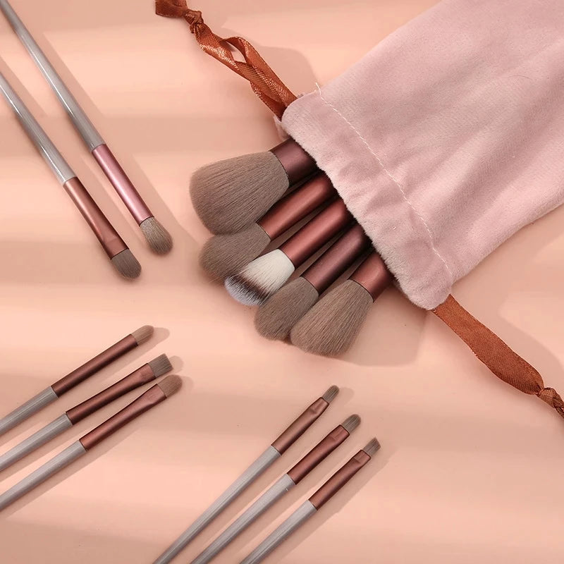 13 Piece Makeup Brush Set with Storage Pouch