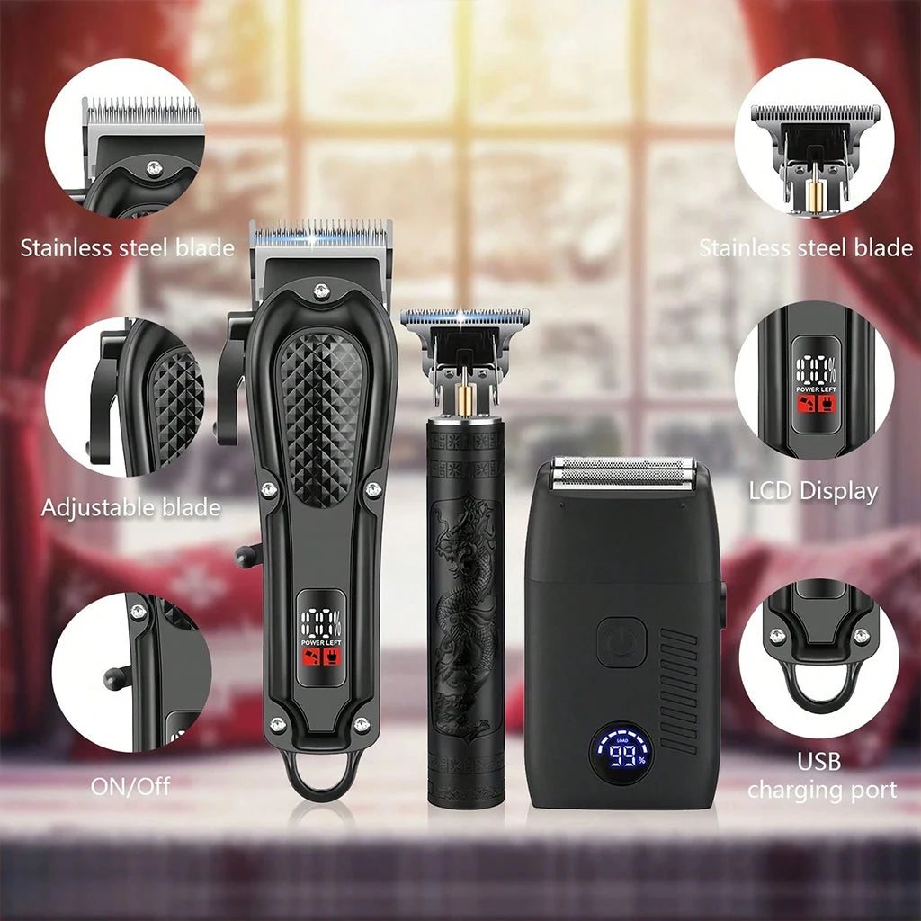 Men's Cordless Hair Clipper, Trimmer & Foil Shaver Set