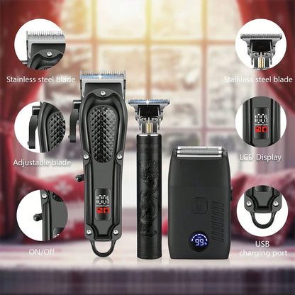 Men's Cordless Hair Clipper, Trimmer & Foil Shaver Set