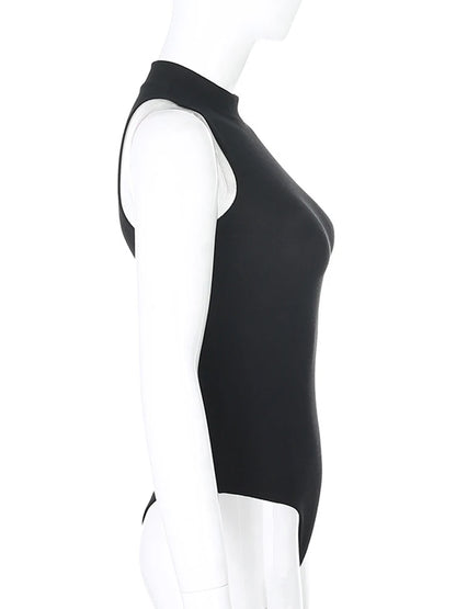 Women's Sleeveless High-Neck Cutout Bodysuit