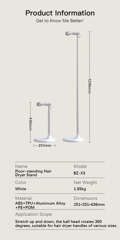 Adjustable Hands-Free Hair Dryer Stand