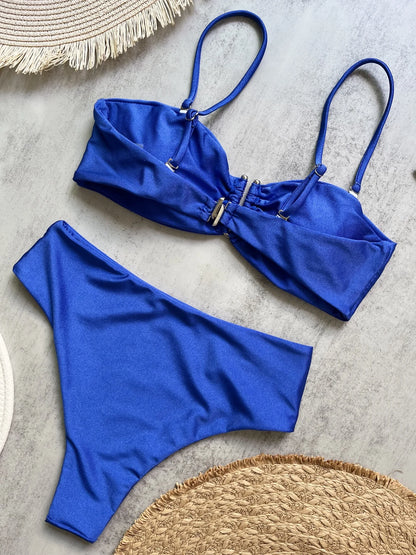Ruched Bikini Set - Two-Piece Swinmsuit