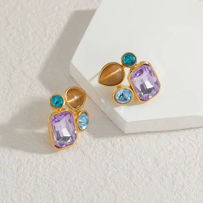 Elegant Round Pendant Jewelry Set - Necklace & Matching Stud Earrings