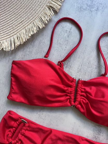 Ruched Bikini Set - Two-Piece Swinmsuit