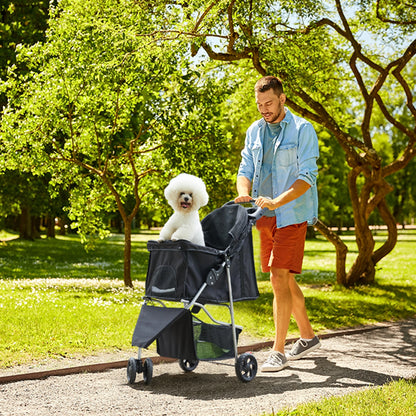 JHK 3 Wheel Foldable Pet Stroller for Small Dogs and Cats