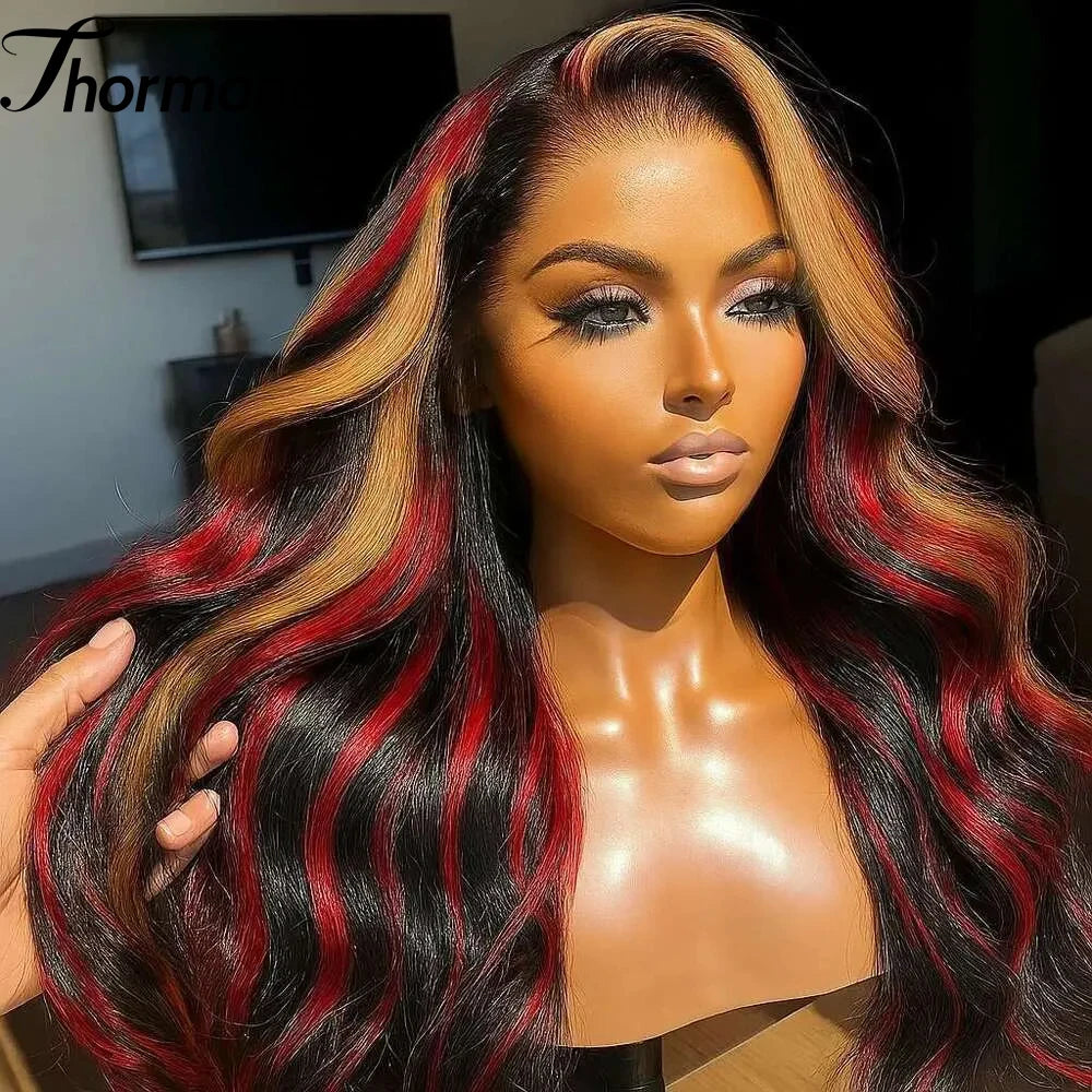 Honey Blonde Balayage Baby Wave Synthetic Lace