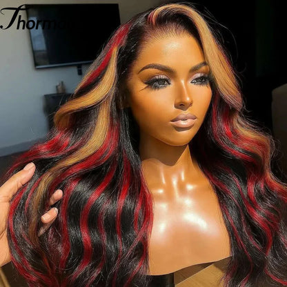 Honey Blonde Balayage Baby Wave Synthetic Lace