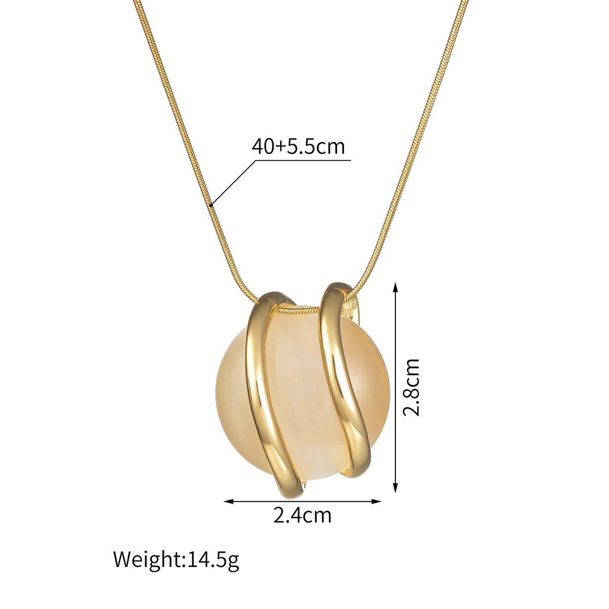 Elegant Round Pendant Jewelry Set - Necklace & Matching Stud Earrings