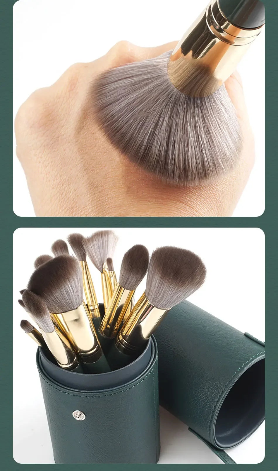 14 Piece Makeup Brush Set with Storage Pouch