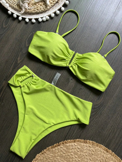 Ruched Bikini Set - Two-Piece Swinmsuit