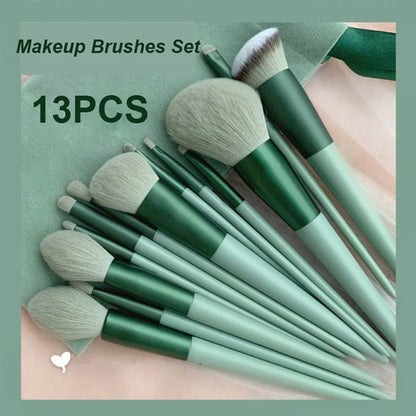 13 Piece Makeup Brush Set with Storage Pouch