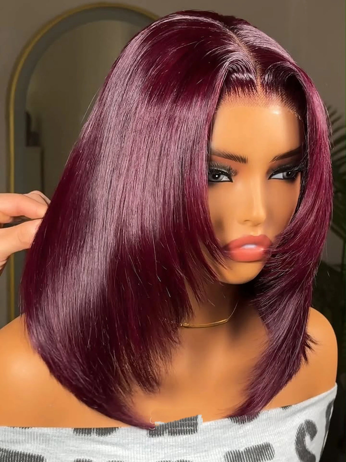 Burgundy 99J Synthetic Bob Wig