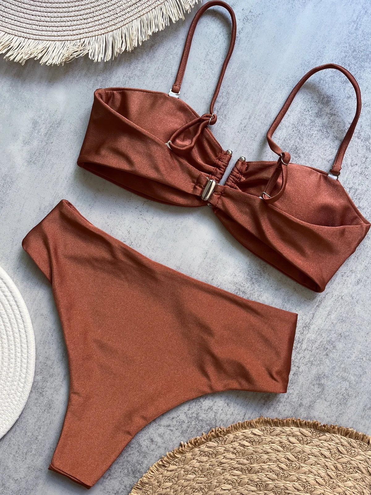 Ruched Bikini Set - Two-Piece Swinmsuit