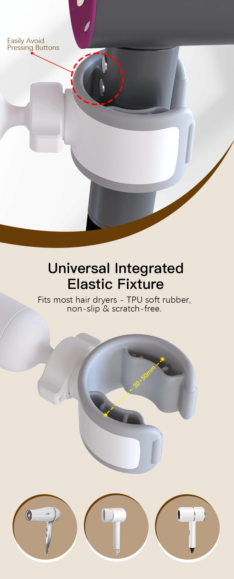 Adjustable Hands-Free Hair Dryer Stand