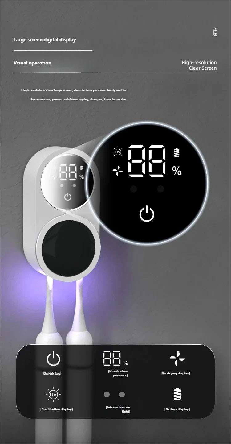 Rechargeable Wall-Mounted Toothbrush Hilder