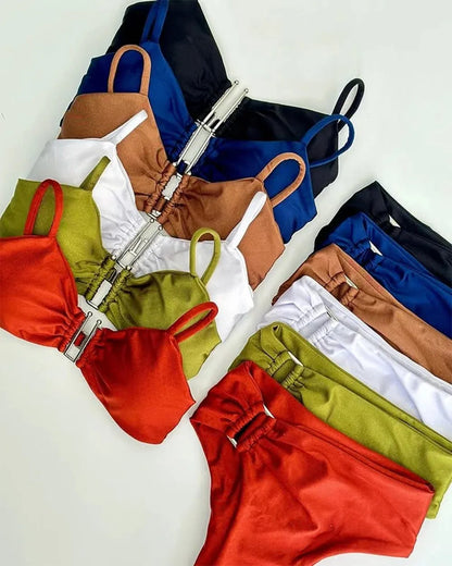 Ruched Bikini Set - Two-Piece Swinmsuit