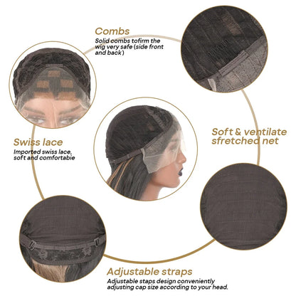 Honey Blonde Balayage Baby Wave Synthetic Lace