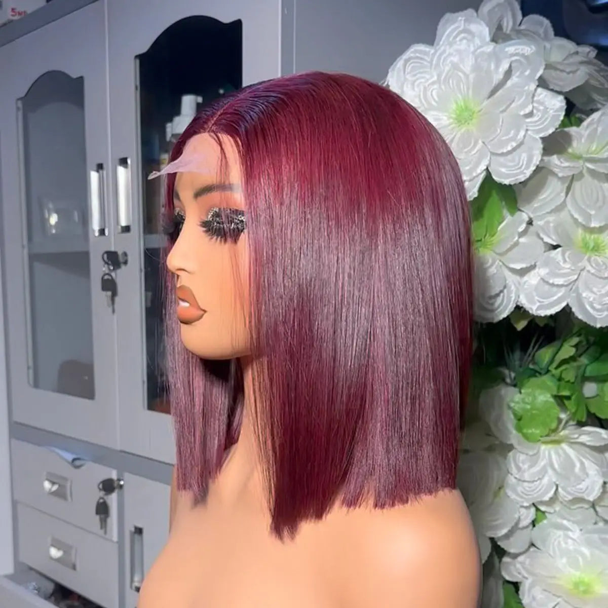 Burgundy 99J Synthetic Bob Wig
