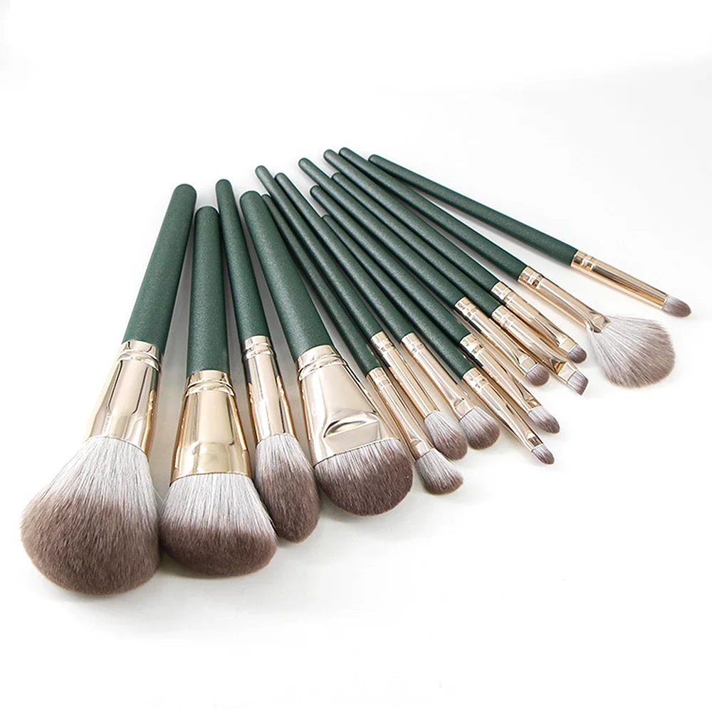 14 Piece Makeup Brush Set with Storage Pouch