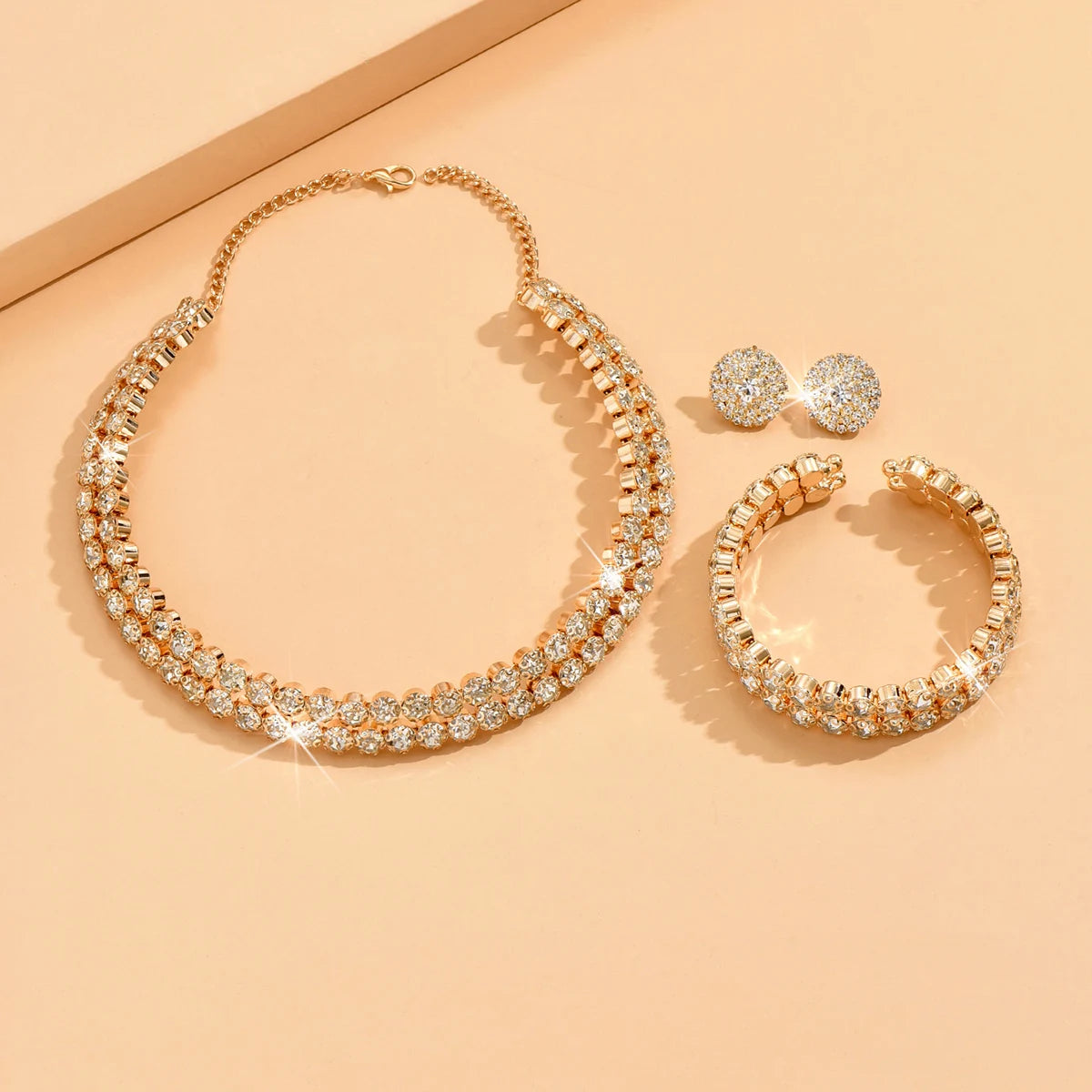 Elegant Sparkling Jewelry sets - Necklace, Bracelet & Earrings