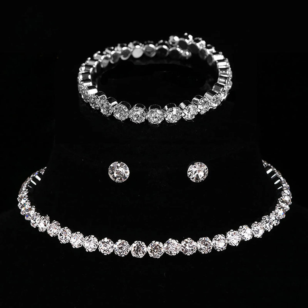 Elegant Sparkling Jewelry sets - Necklace, Bracelet & Earrings