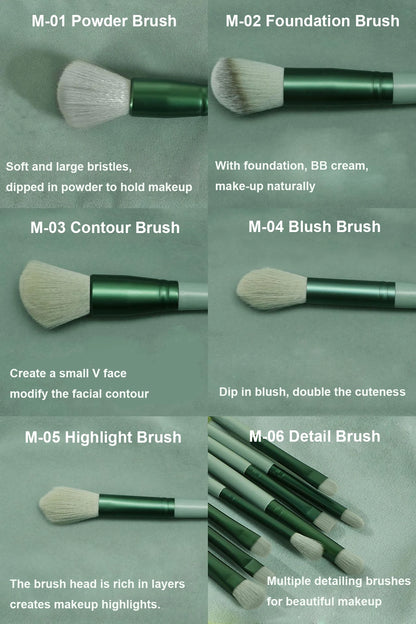 13 Piece Makeup Brush Set with Storage Pouch