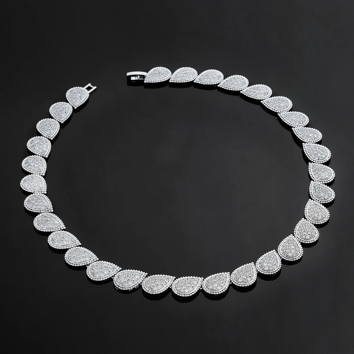 Elegant 4-Piece Bridal Jewelry Set - Necklace, Earring, Bracelet & Ring