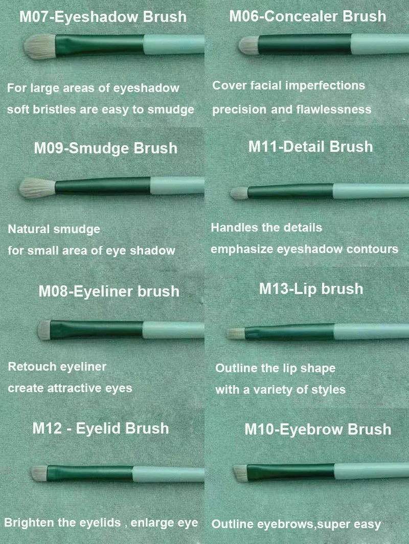 13 Piece Makeup Brush Set with Storage Pouch