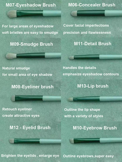 13 Piece Makeup Brush Set with Storage Pouch