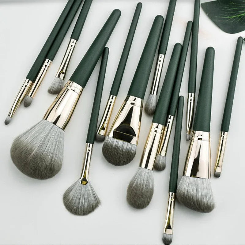 14 Piece Makeup Brush Set with Storage Pouch