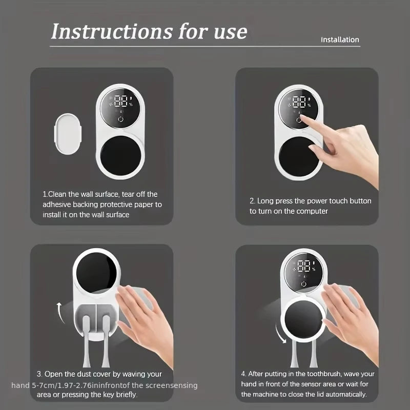 Rechargeable Wall-Mounted Toothbrush Hilder