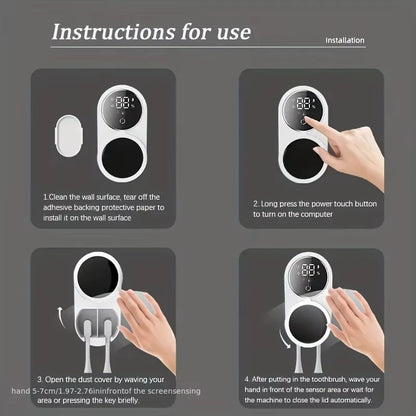 Rechargeable Wall-Mounted Toothbrush Hilder