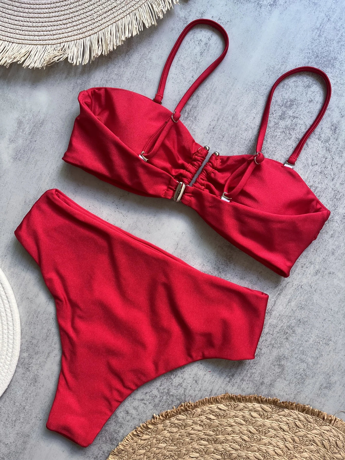 Ruched Bikini Set - Two-Piece Swinmsuit