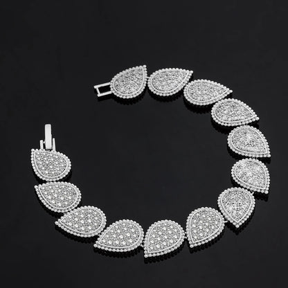 Elegant 4-Piece Bridal Jewelry Set - Necklace, Earring, Bracelet & Ring