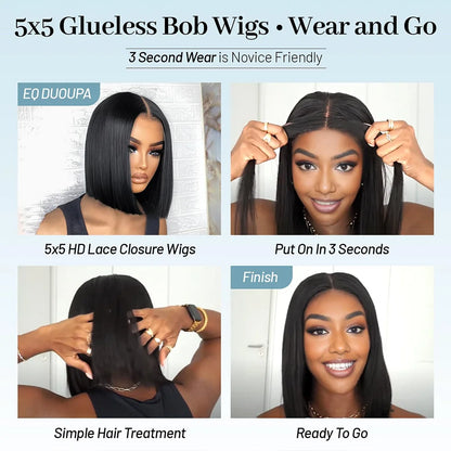Sleek Straight Bob Lace Front Wig