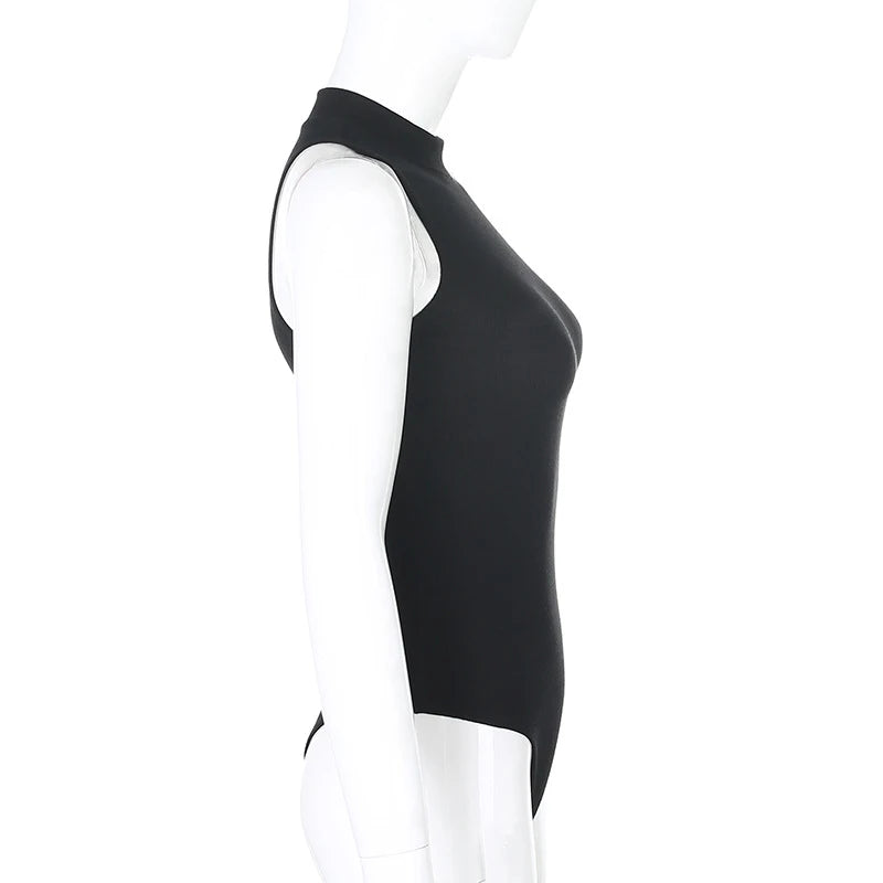 Women's Sleeveless High-Neck Cutout Bodysuit