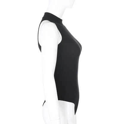 Women's Sleeveless High-Neck Cutout Bodysuit