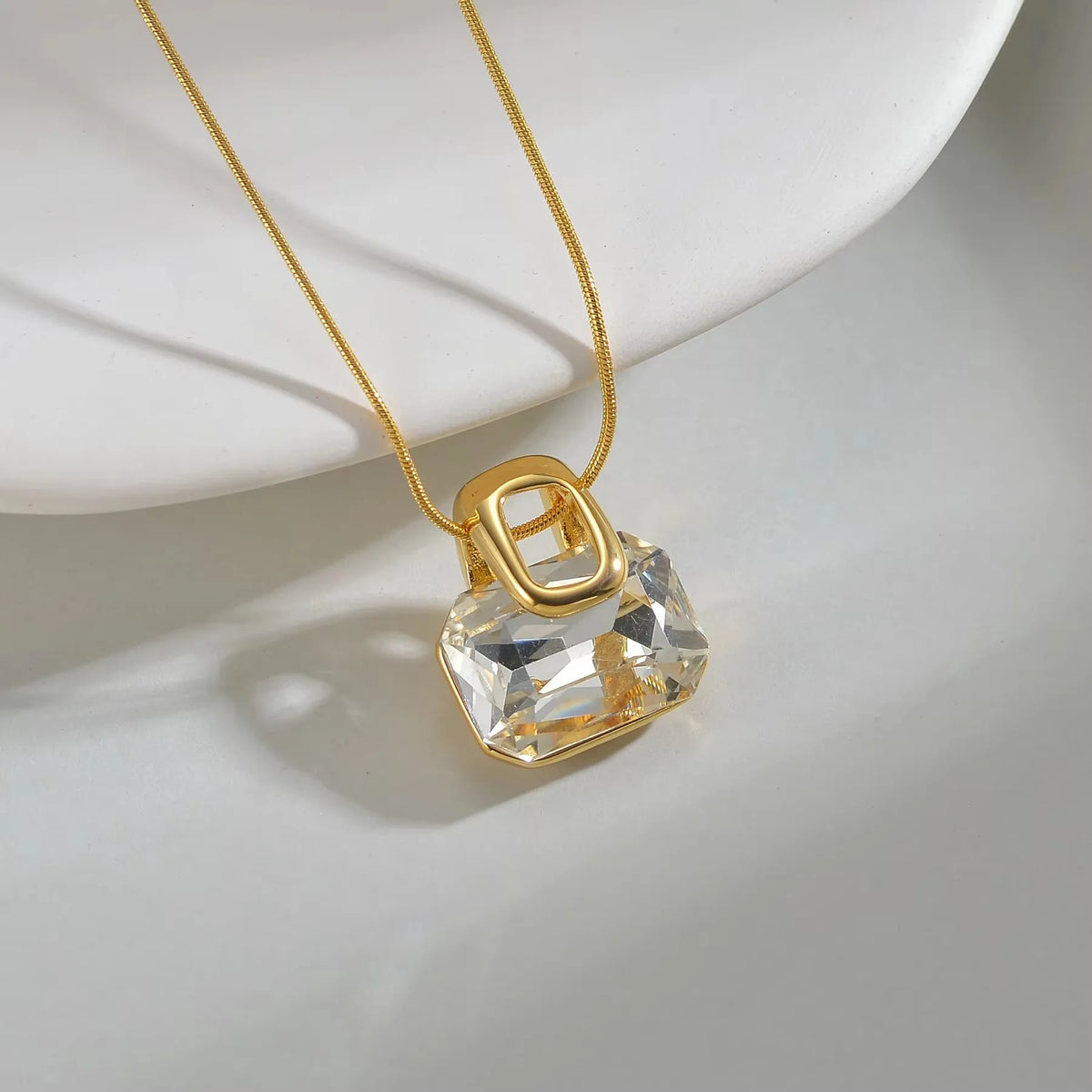 Elegant Round Pendant Jewelry Set - Necklace & Matching Stud Earrings