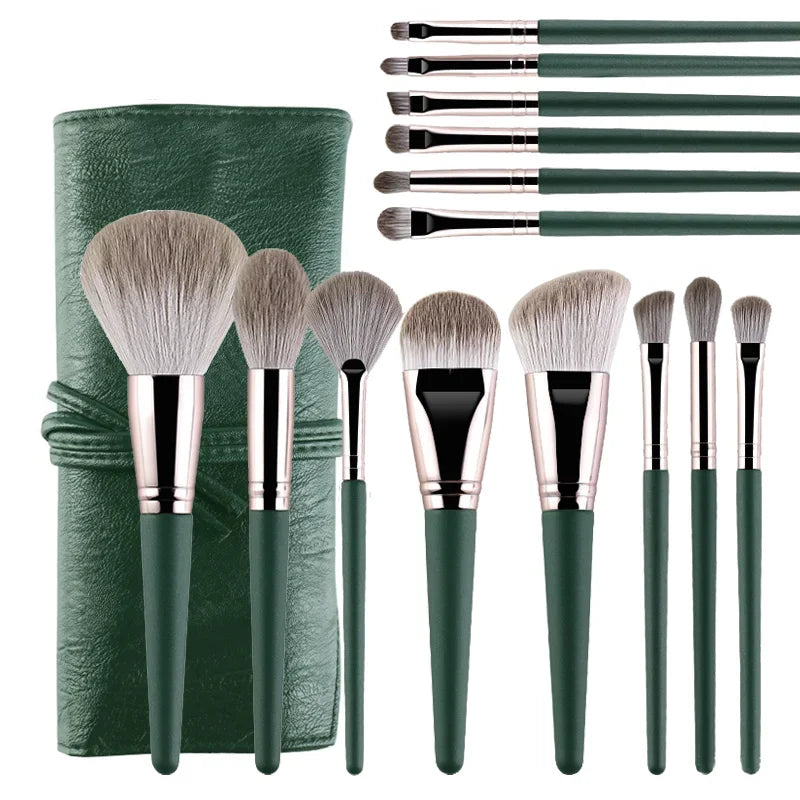 14 Piece Makeup Brush Set with Storage Pouch