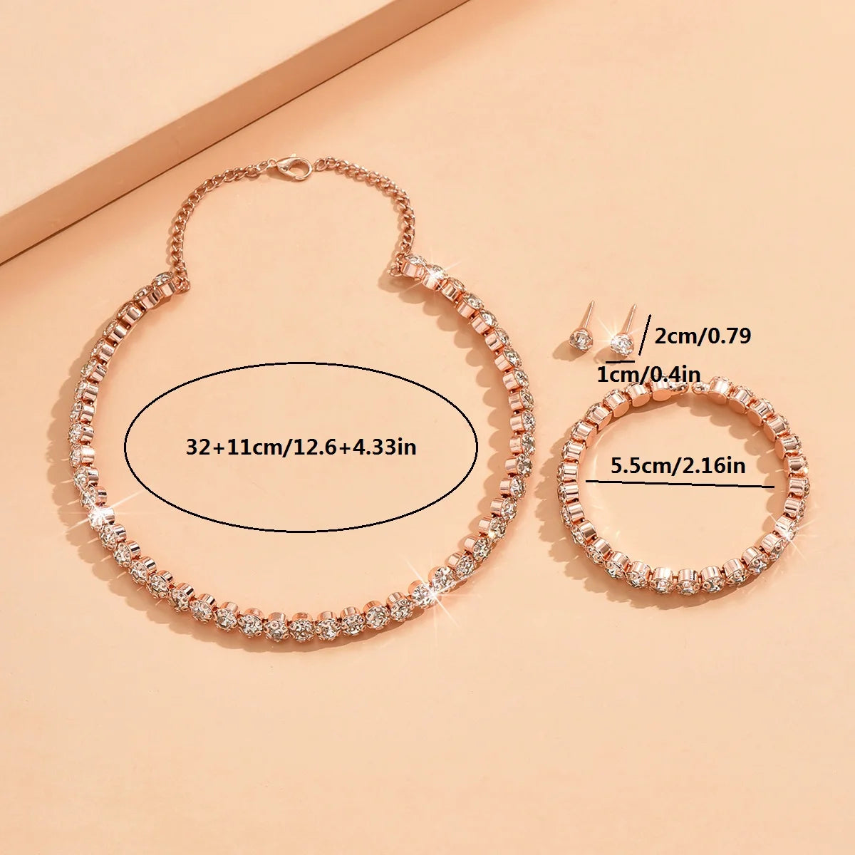 Elegant Sparkling Jewelry sets - Necklace, Bracelet & Earrings